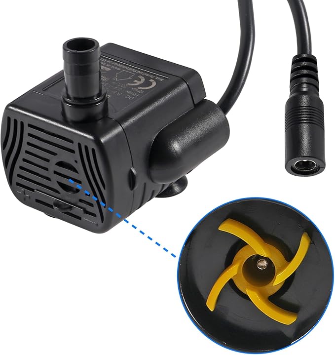 2Pcs DC5.5V-12V Mini Submersible Water Pump 1W-3W Small Fountain Pump for Aquarium Fish Tank Fountain Hydroponics Water Feature, Indoor Fountains