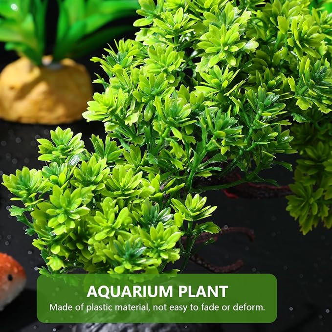 POPETPOP 2 Pcs Fish Tank Bonsai Ornament - Aquarium Landscaping Aquatic Plants, Plastic Bonsai Fish Tank Pine Tree for Aquarium Decor