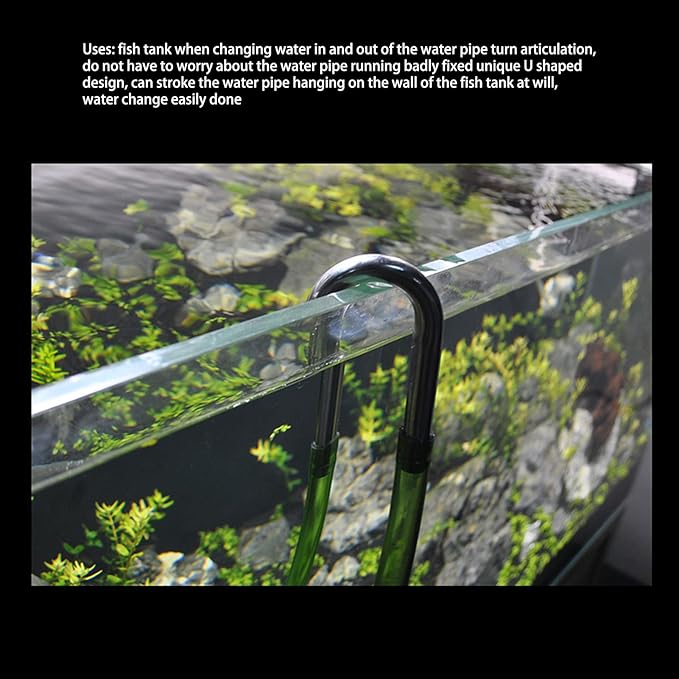 Zerodis Aquarium Pumps Pipe, Stainless Steel U Shape Fish Connector Easy to Install Aquarium Connecting Tube for Aquarium Air Pump Accessories (2 Minutes)