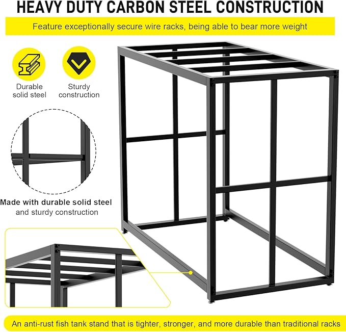 Likeem Fish Tank Stand Metal Aquarium Stand 40 Gallon Aquarium Turtle Tank 36.5" x 18.5" x 29.5"