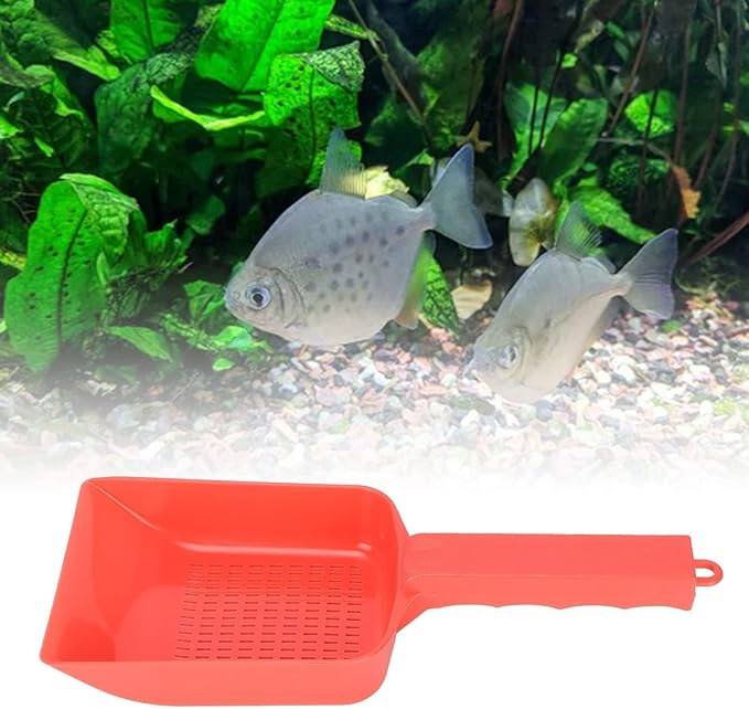 Aquarium Sand Scooper, Aquarium Gravel Sand Shovel Aquarium Scoop Clean for Home Garden Pool(Red)