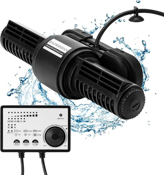 BAOSHISHAN Aquarium Wave Maker Cross Flow Water Circulation Pump for 1.2-3m Long Fish Tank Above 55 Gallon Sea & Fresh Water with Controller (35W)