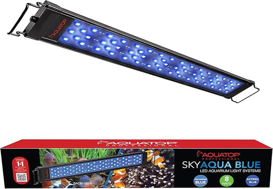 Aquatop LED Aquarium Blue Light - SkyAqua Blue, Actinic Spectrum, Fits 12-18-Inch Tanks, Aquarium Lights for Fish Tank, UL & CSA, LED Blue Light for Natural Moonlight Illumination