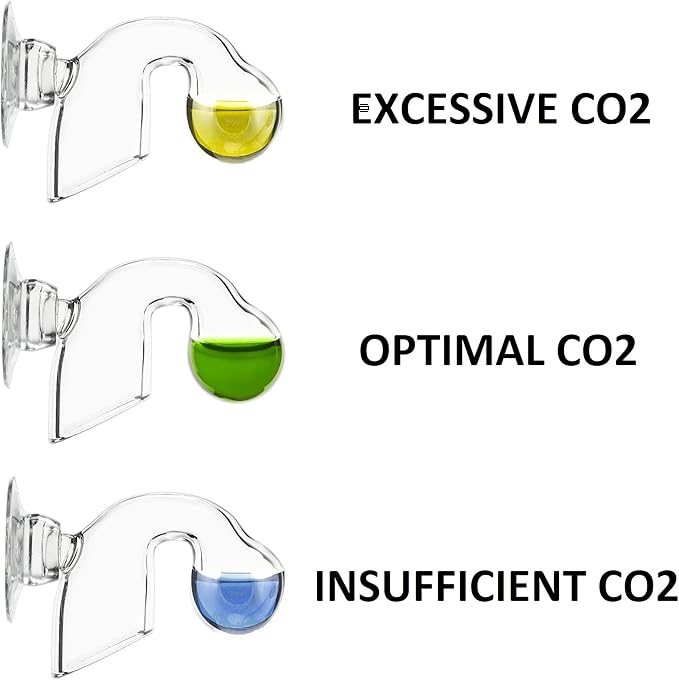 Glass Nano CO2 Drop Checker with Solution for Planted Aquarium System - CO2 Concentration Monitor Set (Nano Drop Checker with Solution)
