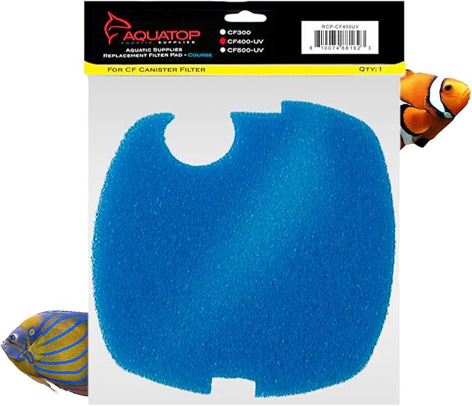 Aquatop Replacement Coarse Filter Sponge for CF-400 Series – Sponge Refills for Mechanical Filtration, Ideal for Clear Water, RCP-CF400