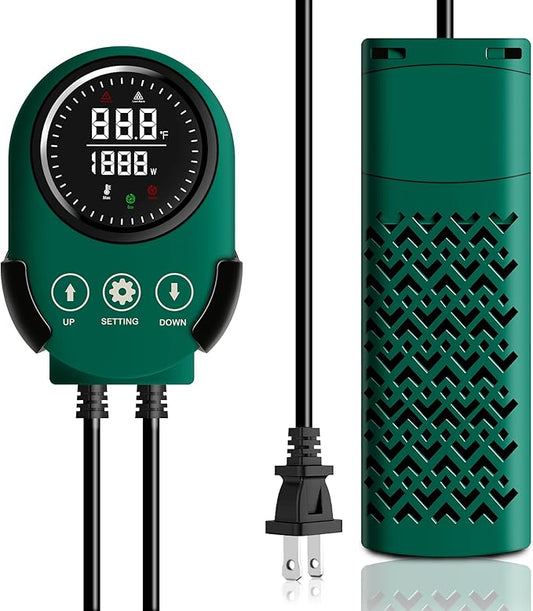 800W Smart Aquarium Heater for 120-240 Gallon Submersible with Variable-Frequency Energy Savings, Out of Water Protection, Overheat Protection, Adjustable for Freshwater, Saltwater, Turtle Tank