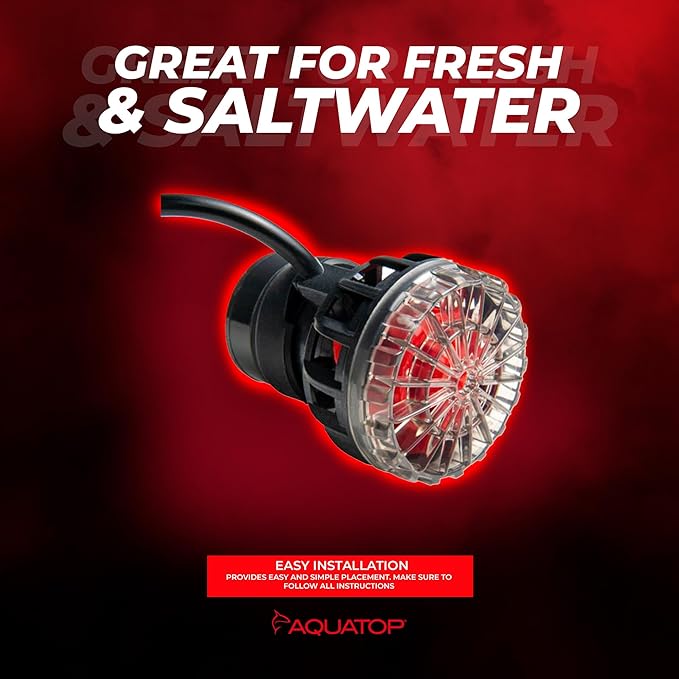 Aquatop MaxFlow MWV-800SLIM DC Wavemaker Pump, 793 GPH – For 10-30 Gallon Tanks, Safe for Salt & Freshwater, Magnetic Mount, Energy-Efficient Circulation