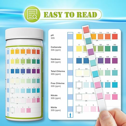 Aquarium Test Strips - Aquarium Water Test Kit - 150 Fish Tank Test Strips for Freshwater Saltwater - Pond Water Tester Kits - Rapid Accurate Easy to Test Nitrate, Nitrite and More (7-Way)