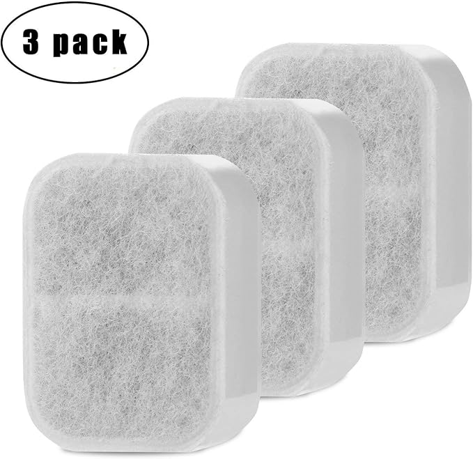 OWNPETS Replacement Cotton Activated Carbon Filters for Cat Dog, Pet Water Drinking Fountain 3 Packs