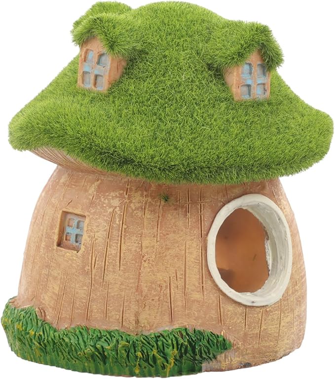 POPETPOP Aquarium Mushroom Fish Hideout - Resin Fish Tank Caves, Hamster Mushroom House, Fish and Shrimp Shelter Landscape Cave for Christmas Fish Tank Decorations