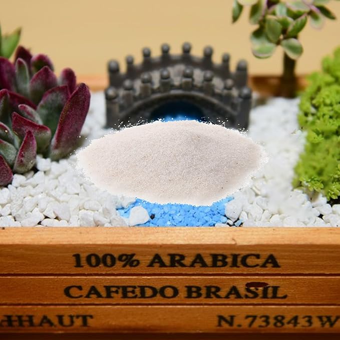Uonlytech Decorative Aquarium Gravel Stones, White Sand Substrate 500g X2 Bags, Multi-Function Fish Tank Gravel for Freshwater Plants and Vase Fillers, Garden and Aquatic Pet Landscaping
