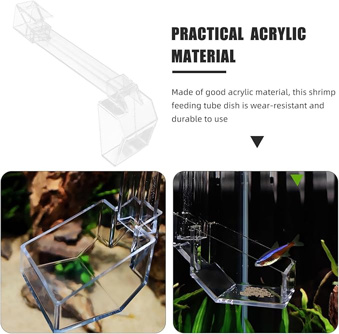 Alasum Aquarium Fish Feeder Shrimp Tank Feeding Tube 21cm Acrylic Automatic Fish Tank Feeder for Aquarium and Shrimp Feeding