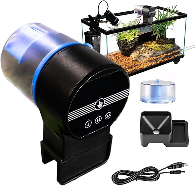 Automatic Fish Feeder - Rechargeable 3-Mode with Timer | Automatic Fish Feeder Small Tank,for Home Office Apartment Travel Vacation Pond