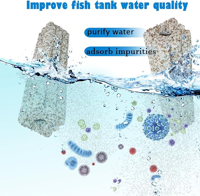 PINVNBY 6.2 Inch Large Filter Media for Aquarium,10 Pcs Fish Tank Ceramic Bio Blocks for Freshwater and Saltwater Sump Tank,Aquaculture and Koi Ponds