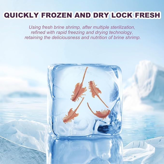 Freeze Dried Brine Shrimp Cubes - Natural High Protein Food for Tropical & Marine Fish Cichlids Tetras Discus Goldfish Angel Fish Koi (113g)