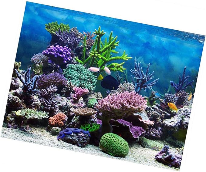 Fish Tank Poster, PVC Adhesive Fish Tank Decorations Pictures Aquarium Fish Tank Background Poster Underwater Backdrop Decoration Paper (122 * 61cm)