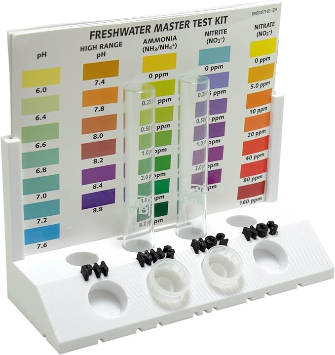 Aquameta Aquarium Test Tube Holder with Rack - For API Freshwater Master Test Kit - 4 Slots Test Tube Rack – White