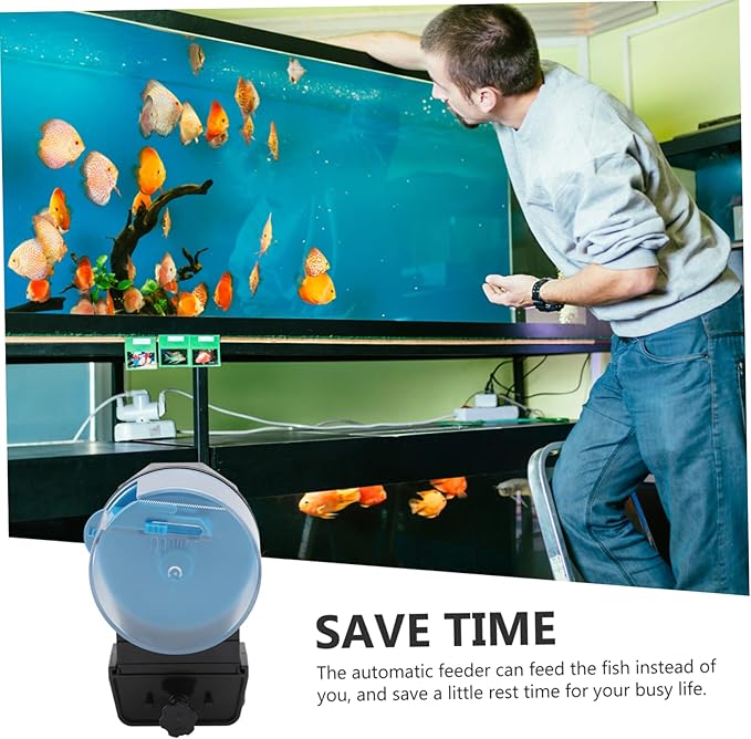 1set Automatic Fish Feeder for Aquarium Smart Feeding Device for and Turtles Timer Two Feeding Modes for Fish Care Non-Battery Operated