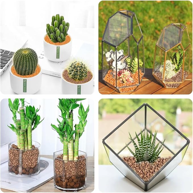 HappyFiller 2-5mm Decorative Succulent Cactus Gravel,Terrarium Small Rocks,Indoor Plants Orchid Soil Cover Stones,Candle Holder Vase Filler Decor Pebbles,0.88 LB Brown