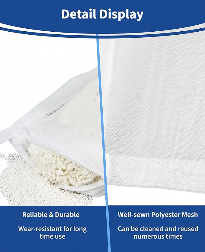 12PCS Aquarium Filter Media Bags, 6PCS 4” x 4” & 6PCS 3” x 8” Extra Fine 100 Micron Mesh with Plastic Zipper for Fish Tank Filter Media, Activated Carbon