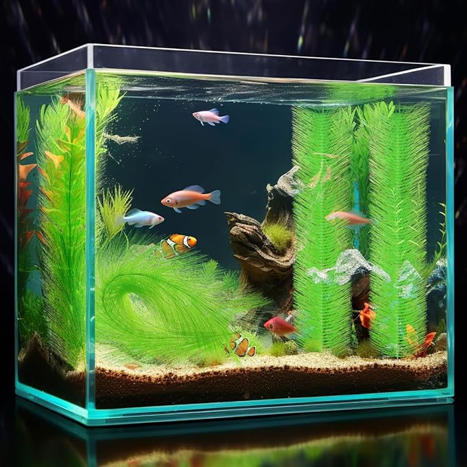 Ipetboom 2 Pcs Baby Fish Breeding Grass: Aquarium Hatching Brush Aquatic Decorative Fry Hideout - Fish Tank Simulation Water Plants for Livebearers and Egg Layers, 60 x 15cm/5.9 x 23.6 in