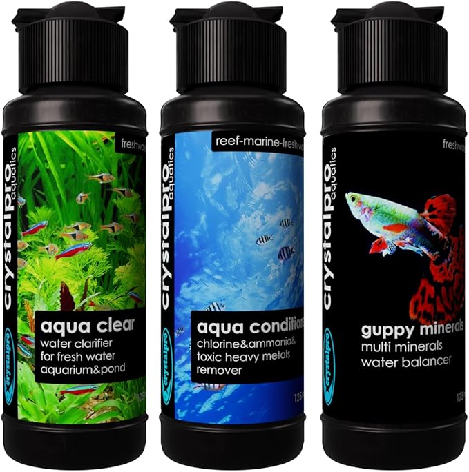 Guppy Aquarium Complete Care Bundle - Guppy Minerals - Conditioner - Clarifier