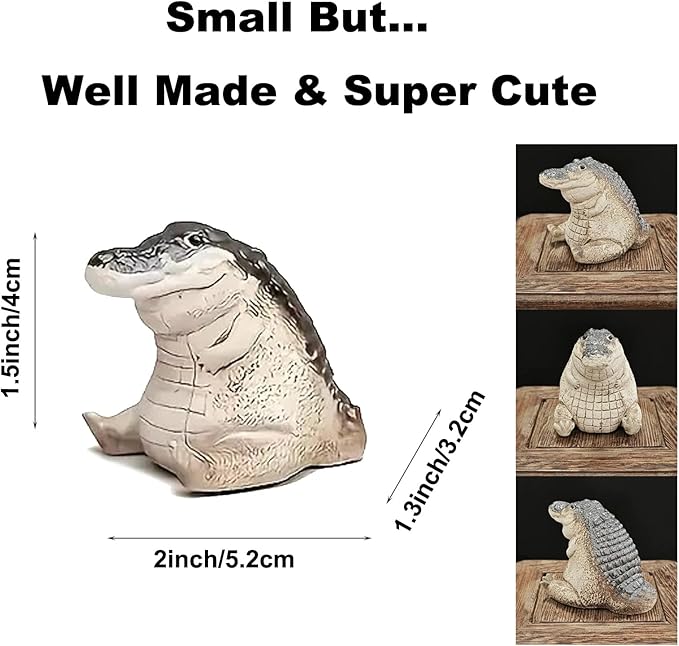 Small Crocodile Fish Tank Decorations, Cute Lively Crocodile Aquarium Decoration, Animal Fish Tank Display Decor,Ornamen Artificial Resin Accessories.