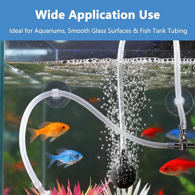 50Pcs Aquarium Suction Cups with Clips Airline Hose Holders for Tubing Small Clear Cup Clamps for Fish Tank Air Line Mini Heater Tube Holder Clamp Clips for Aquarium Air Accessories 3/16