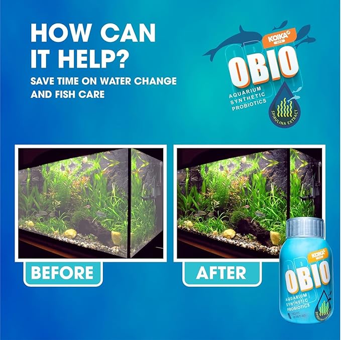 KOIKA OBIO Aquarium Water Treatment, Quick Effect (After 8-10 Hours), Improvement of Digestion and Immune Systems, Enhance Growth of Fish & Shrimp (Liquid, 750ml (25.36 fl oz))