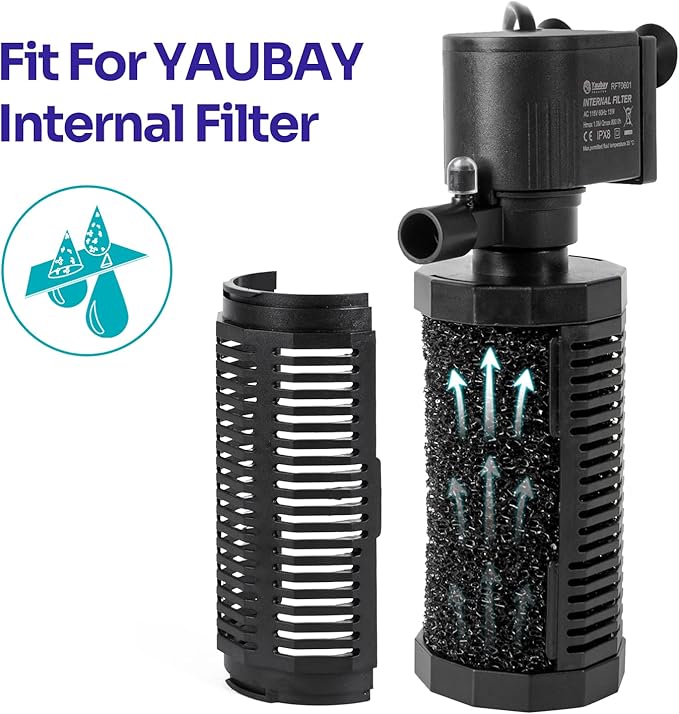 Yaubay 2PCS Internal Filter Sponge Foam, Aquarium Bio Sponge Rolls of Fish Tank Filter Accessories 4.5" x 2" (2Pcs Sponge)