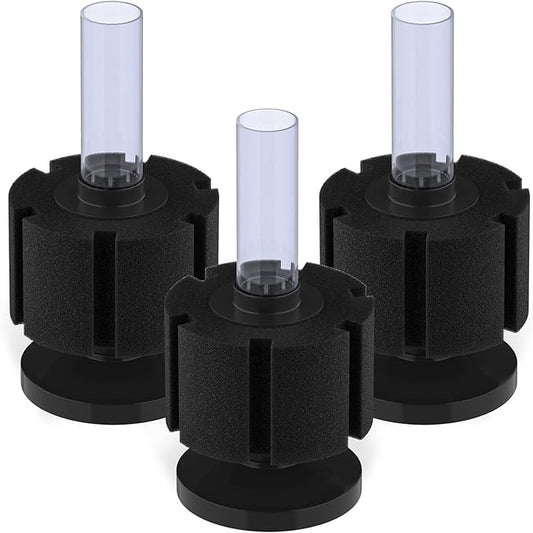 Pawfly Aquarium Bio Sponge Filter Quiet Betta Fry Shrimp and Small Fish Foam Filter for Fish Tank up to 30 Gallons, 3 Pack