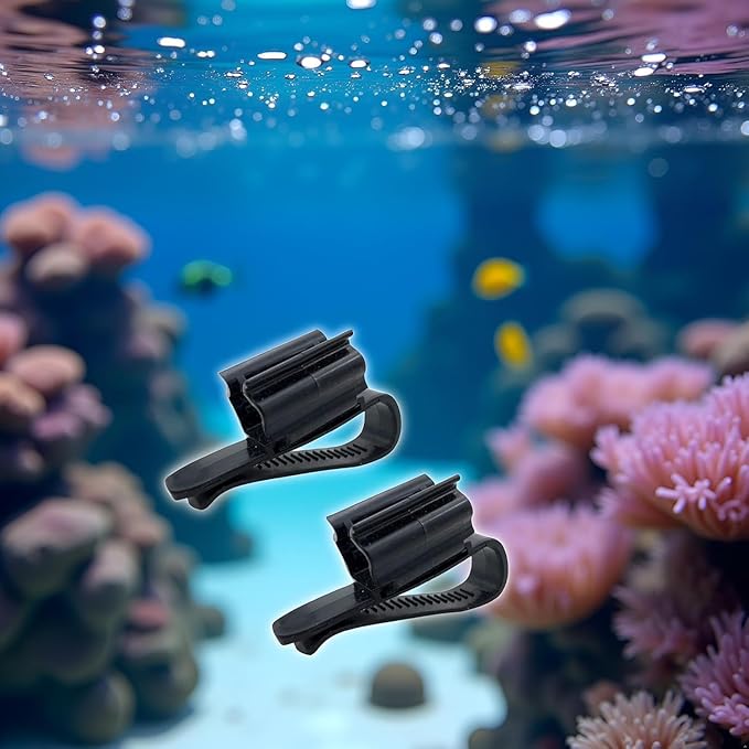 4Pcs Black Fish for Tank Mounting Clip Water Pipe Hose Holder Multifunction Adjustable Clamp for 0.31""-0.62"" Dia Tub Aquarium Tube Holder, Aquarium Air Pump Accessories Aquarium Pumps and Filters