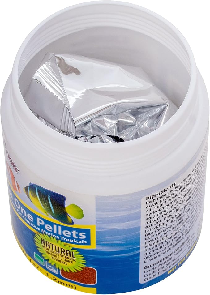 Ocean Nutrition Fish Food - Tropical Fish Food, Soft Moist Sinking Pellets, High Protein(41%) Guppy Fish Food, Fish Food Flakes Alternative, 7 oz (200 g), Small Pellet