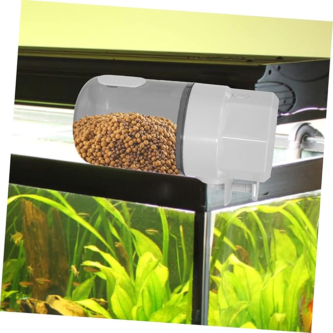 Toyvian Automatic Feeder Timing Fish Tank Feeder for Turtles Transparent Design for Easy Monitoring Battery Operated for Vacation Daily Feeding
