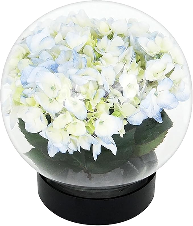 Achla Designs Flower Aquariums Set of 3 Glass Orb Bud Vases with Floral Frog Base, 6.5 Inch Decorative Flower Display Spheres with Plastic Stand, Water Filled Magnifying Flower Vessel Centerpieces