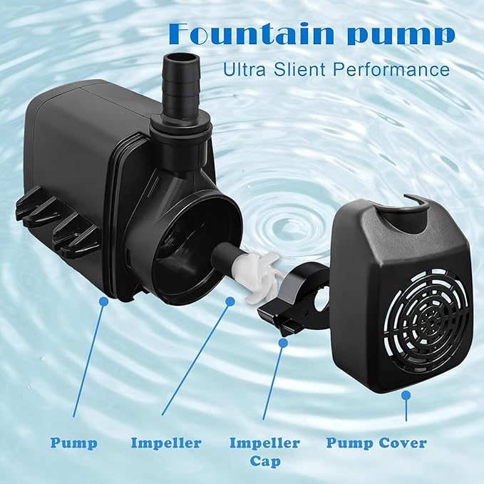 Aquarium Water Pumps (Black, 400GPH,25W)