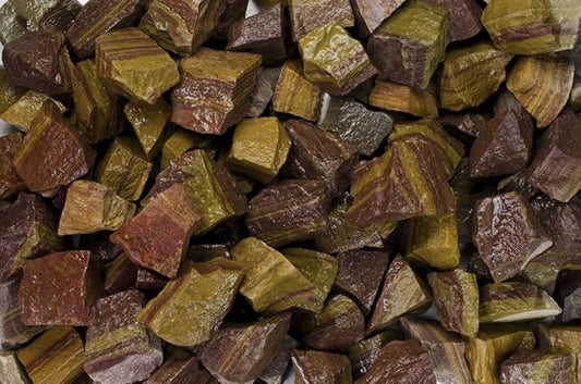 Fantasia Materials: 2 lbs Brinjal Stripe Jasper Rough Stones from India