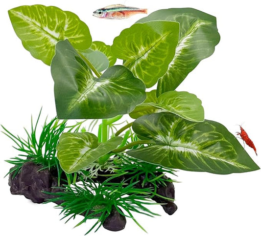 CTWPets Betta Driftwood Decor – Soft Silk Aquarium Plant for Betta Fish, Shrimp, and Tropical Tanks – Safe, Vibrant Aquascape Decoration (Jungle Green)