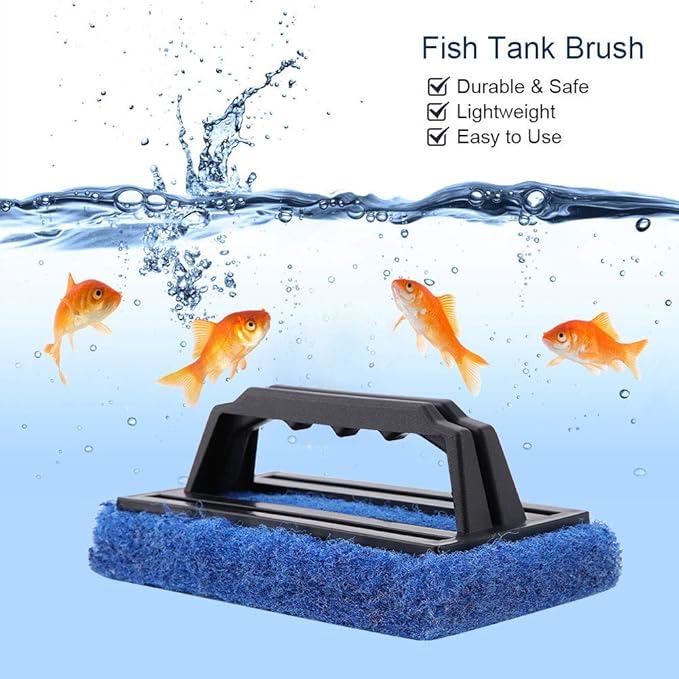 Fish Tank Cleaner Algae Glass Cleaner Fish Tank Brush Aquarium Cleaning Tools, Glass Algae Scraper Cleaner Aquarium Cleaning Fish Tank Scrubber for Glass, to Clean Aquatic Plants/Algae/Gravel