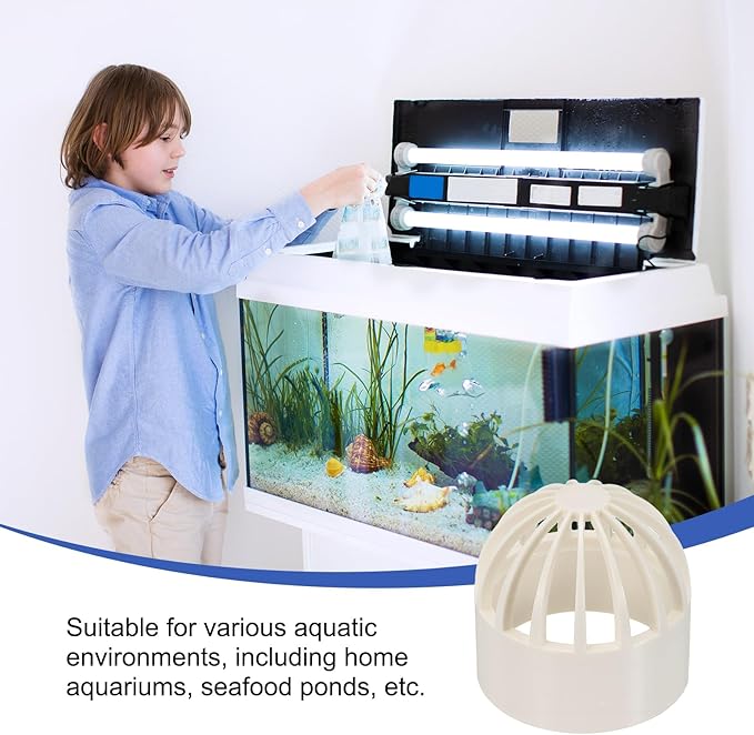 PATIKIL 2 Inch (50mm) Fish Cover Permeable Cap, 4 Pcs PVC Breathable Cap Aquarium Guard Fish Tank Intake Cover, White