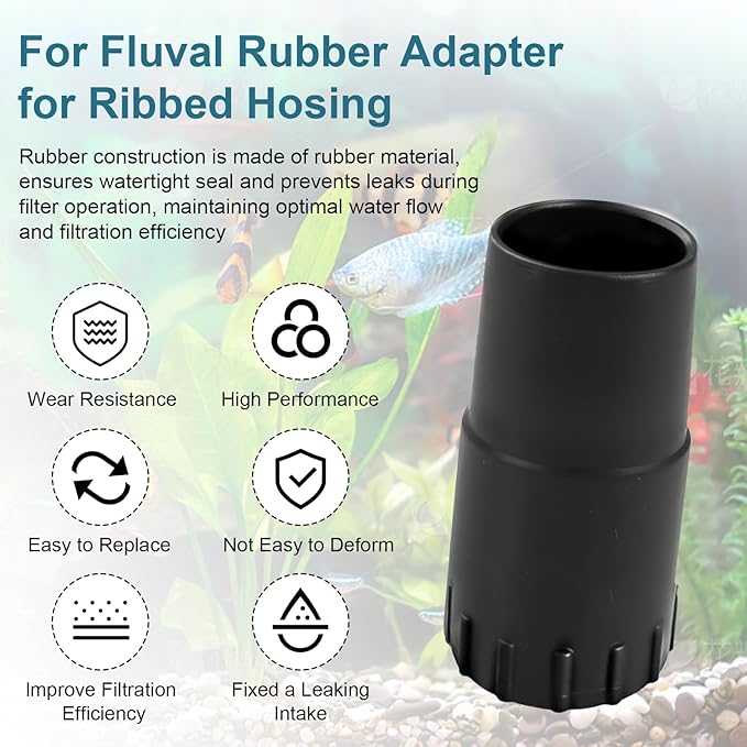 Rubber Connectors Compatible with Fluval FX4/FX5/FX6, Rubber Hose Connector Replacement Parts for A214 A218 A219 Models, Canister Filter Accessories 2 Pack
