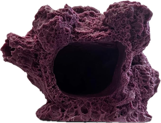 7 Hole Barnacle Cave frag Rock sandbed Base for Live Coral frag Plugs for Reef Aquariums (Coralline Purple)