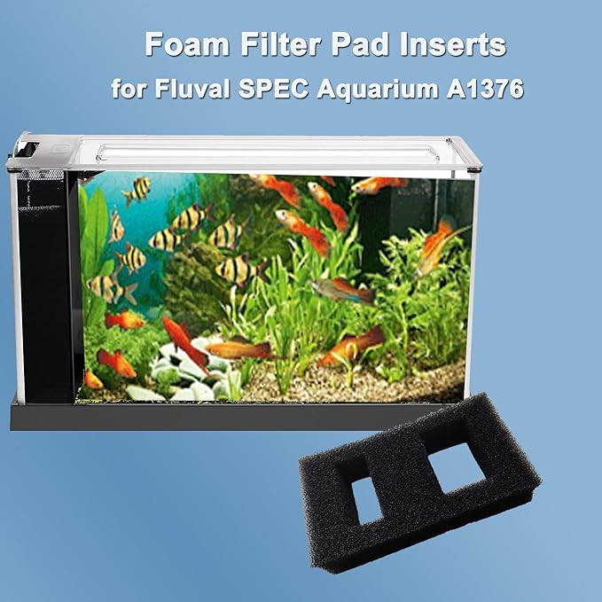 4 Pcs Aquarium Bio Sponge Foam Filter Pads for Fluval SPEC Filtration Systems, A1376 Replacement