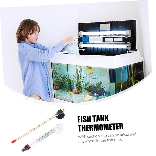 Amosfun 4pcs Fish Tank Thermometer Fish Tank Accessory Aquarium Submersible Glass Thermometer Gauge with Suction Cup Measurement Water Gauge