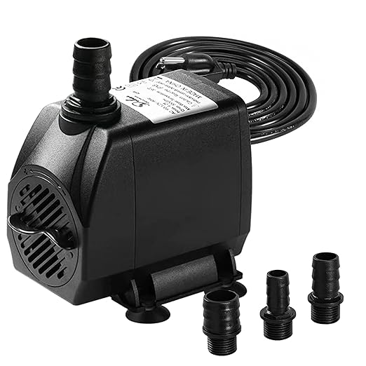 Simple Deluxe 9.2ft High Lift 550GPH 45W Water Table Pump (2082L/H) with 3 Nozzles, Perfect for Fish Tank, Hydroponics, Pond, Aquarium, Black