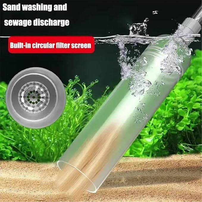 Fish Tank Siphon Vacuum Gravel Water Exchanger,Aquarium Sand Cleaning and Water Changing Cleaning Kit(Upgrade-2.6m)