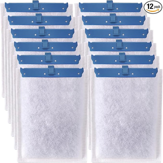 12 Pack Fish Tank Filter Cartridge for Whisper Bio-Bag Filters, Large Aquarium Replacement Filter Cartridges for Whisper Filters 20i,40i/IQ20,30,45,60/PF20,30,40,60 and ReptoFilter