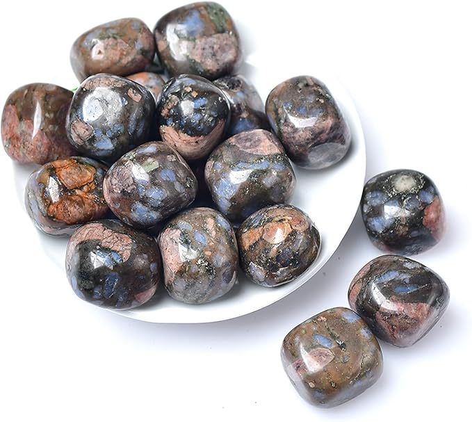 Natural Crystal Gravel Specimen Square Polished Aquarium Fish Tank Home Decoration,Glaucophane,50g