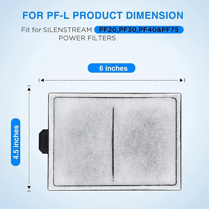 HiTauing 15 Packs PF-L Carbon Cartridges for PF20, PF30, PF40 and PF75 Power Filters