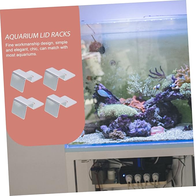Kisangel 20pcs Stainless Steel Fish Tank Lid Support Clips Aquarium Glass Cover Brackets for Thick Glass Wear-Resistant Design for Easy Cleaning and Maintenance